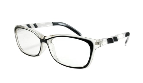 Sort / transparent brille m/ sjov  fra Accessories.dk