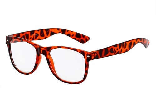 Brille med klart glas i skildpadde / leopard brun fra Wayfarer-Solbriller.dk