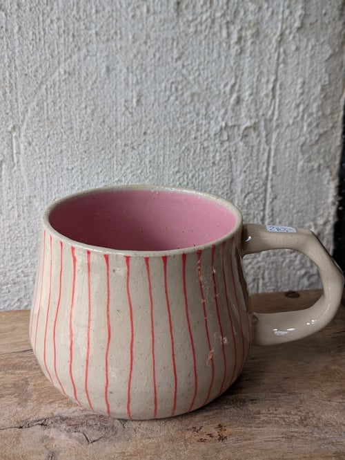 kop pink/Røde striber 