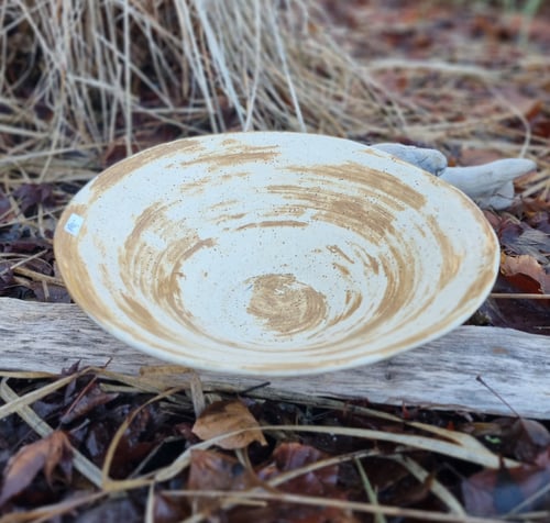 Skål, grå/beige diameter 24,5 cm, højde 7 cm