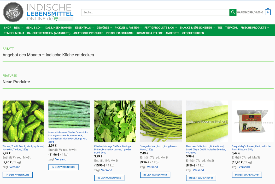 Indische Lebensmittel Online products