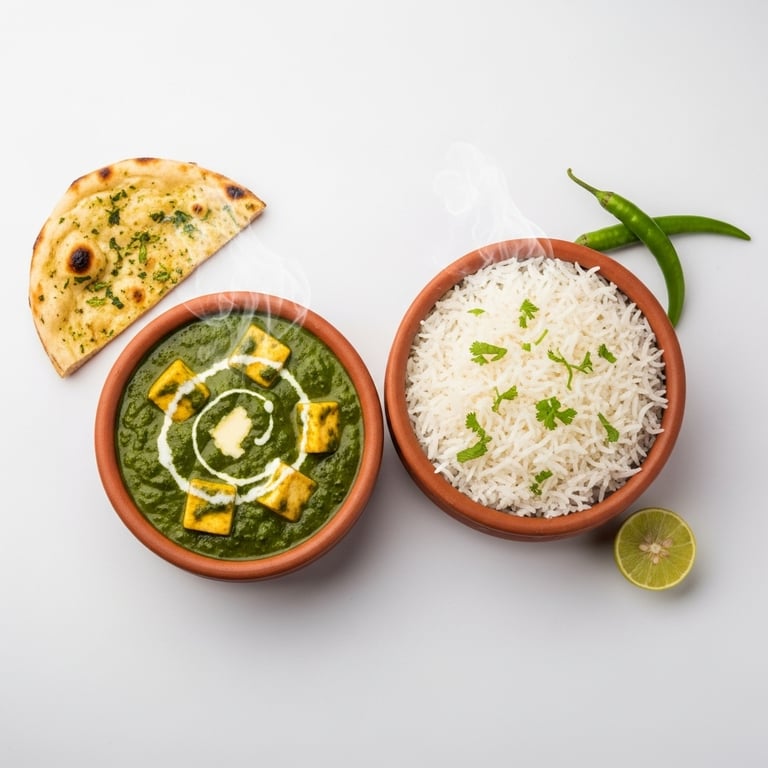Viveks Kitchen Palak Paneer (with Rice) 1 person