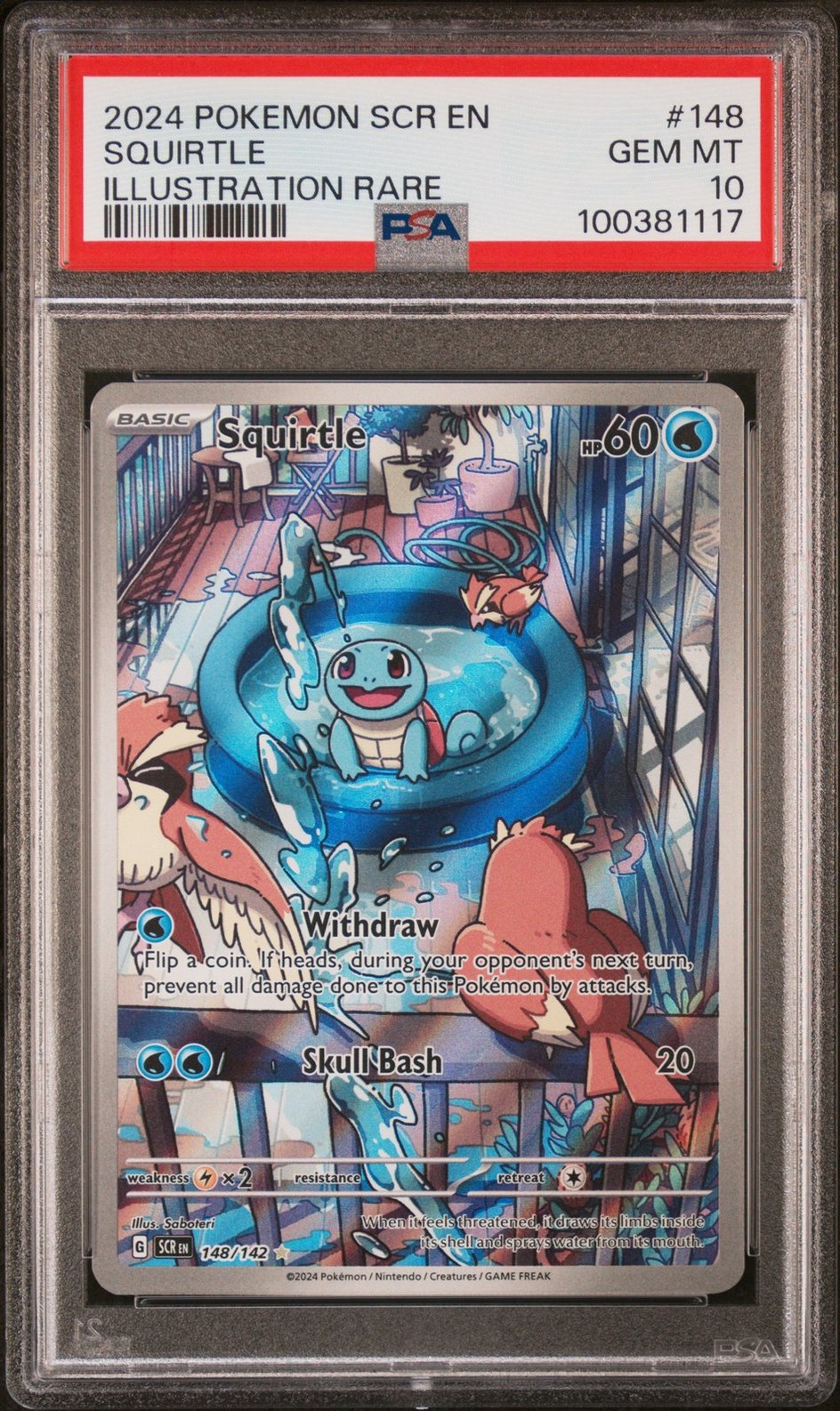 2024 POKEMON SCR EN-STELLAR CROWN ILLUSTRATION RARE #148 SQUIRTLE PSA 10 - Main Image