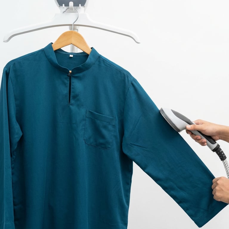 Happy customer with clean clothes