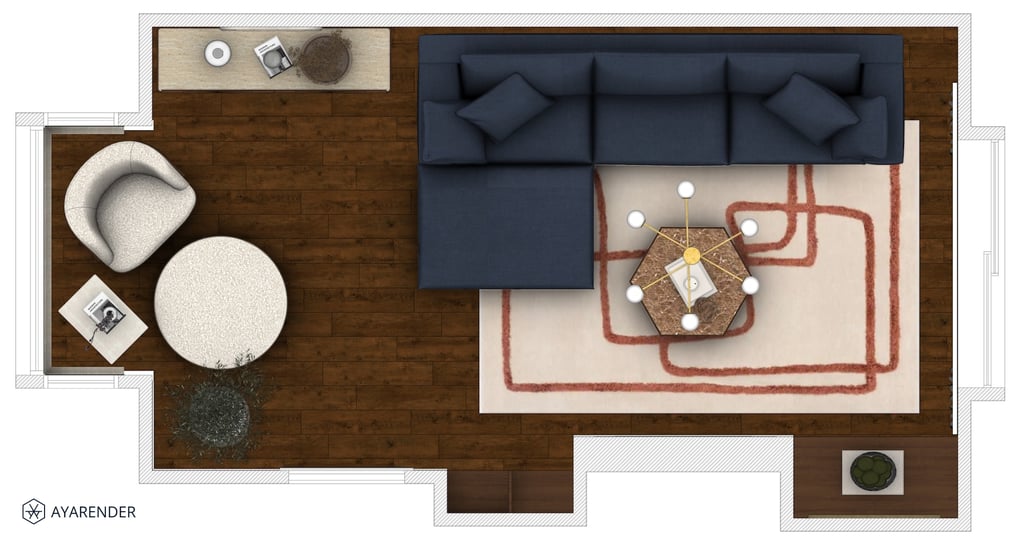 Rendered floor plan example