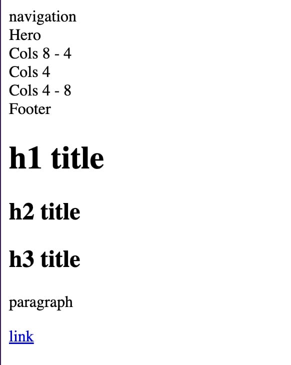 HTML example without CSS added