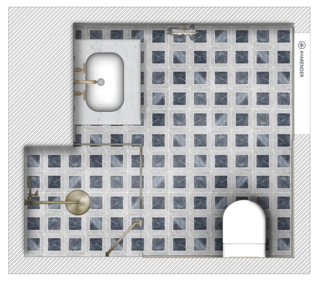 Rendered floor plan example