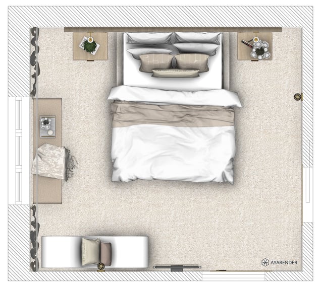 Rendered floor plan example
