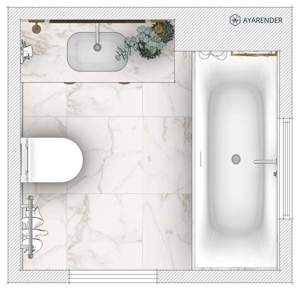 Rendered floor plan example