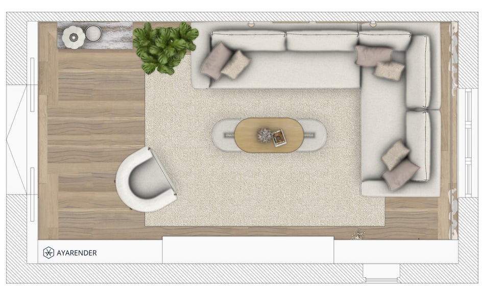 Rendered floor plan example