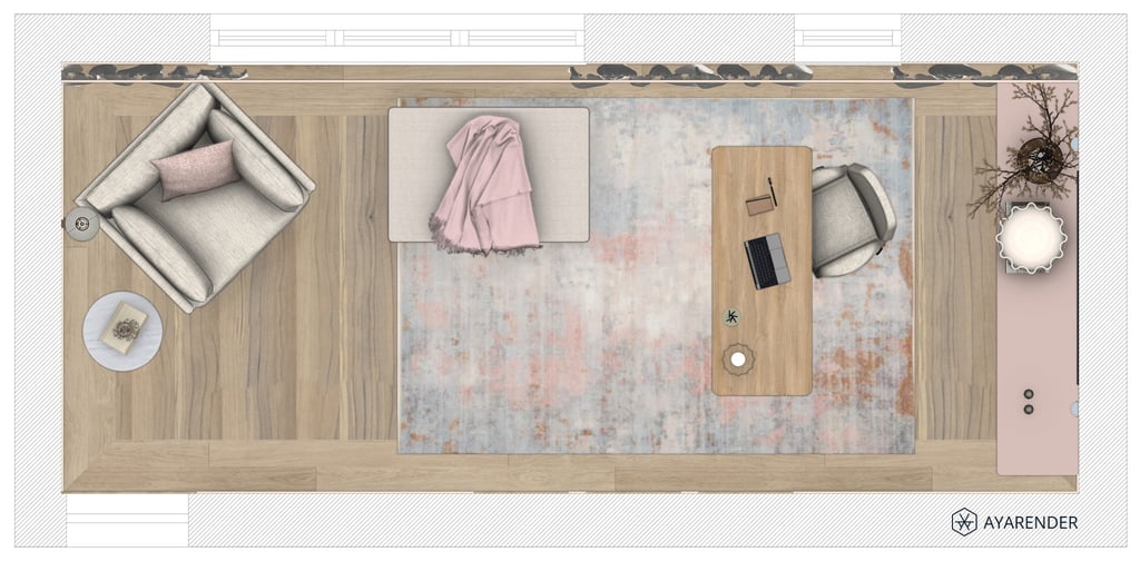 Rendered floor plan example
