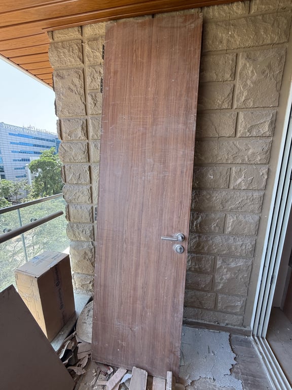 Laminated Wooden Flush Door with Handle and Lock