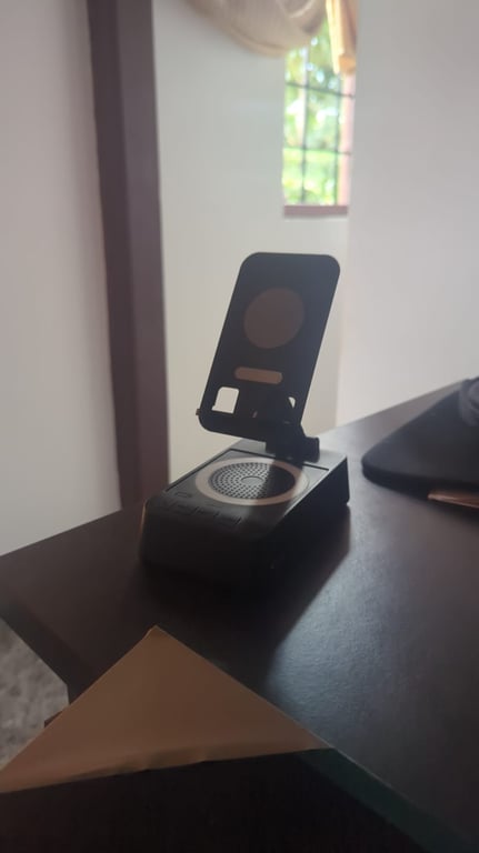 Foldable Phone Stand with Bluetooth Speaker