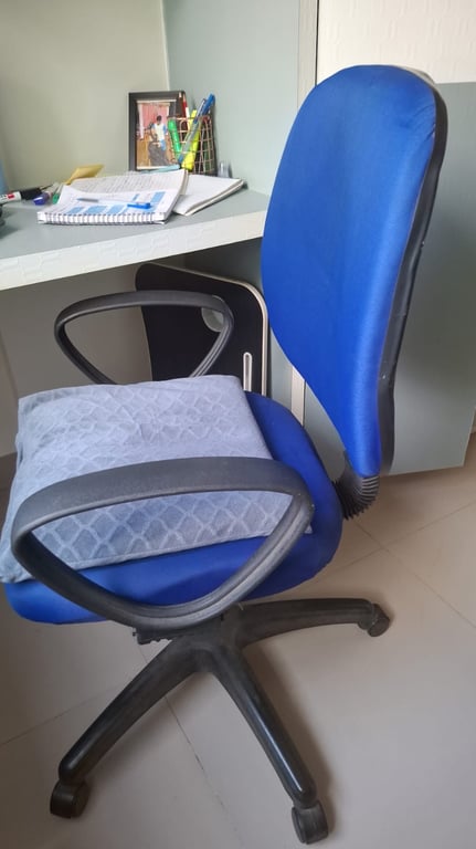 Ergonomic Mid-Back Swivel Office Chair (Blue Fabric)