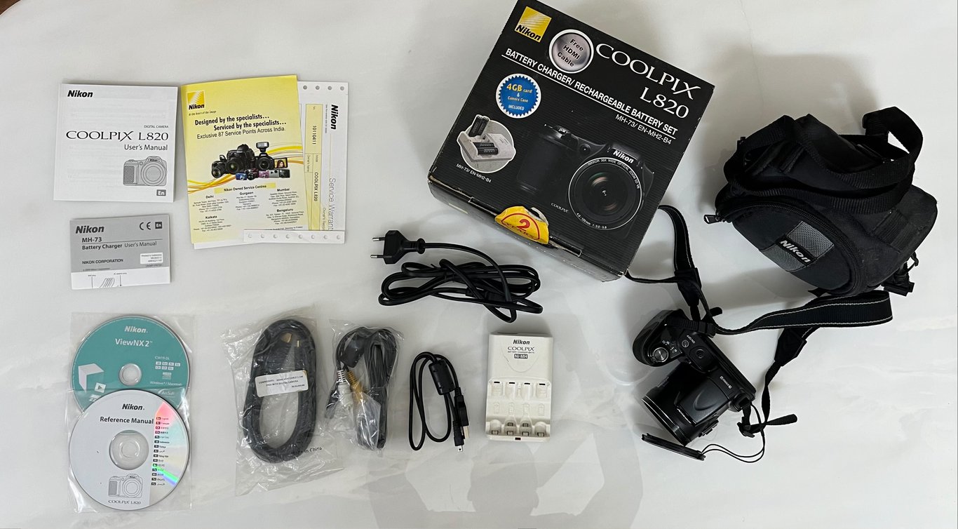 Nikon Coolpix L820 16MP 30x Zoom Bridge Camera – Complete Box Kit with Case
