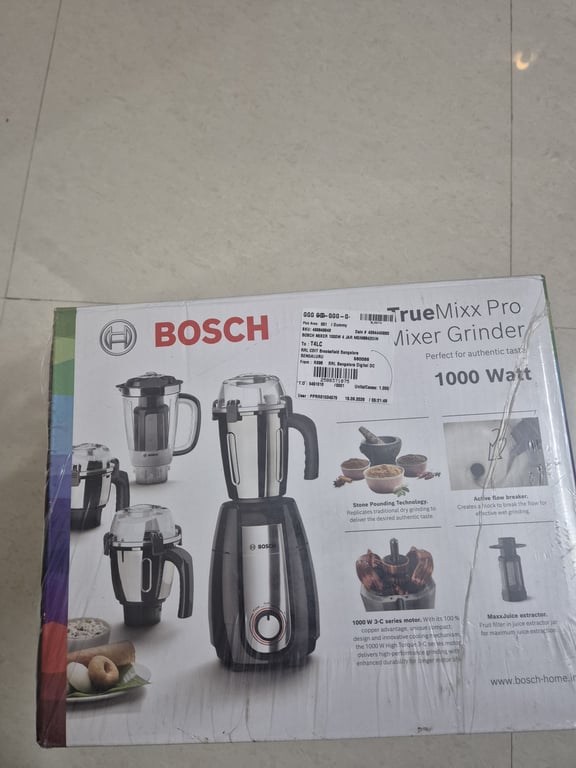 Bosch TrueMixx Pro 1000W Mixer Grinder (4 Jars, MGM8842GIN)