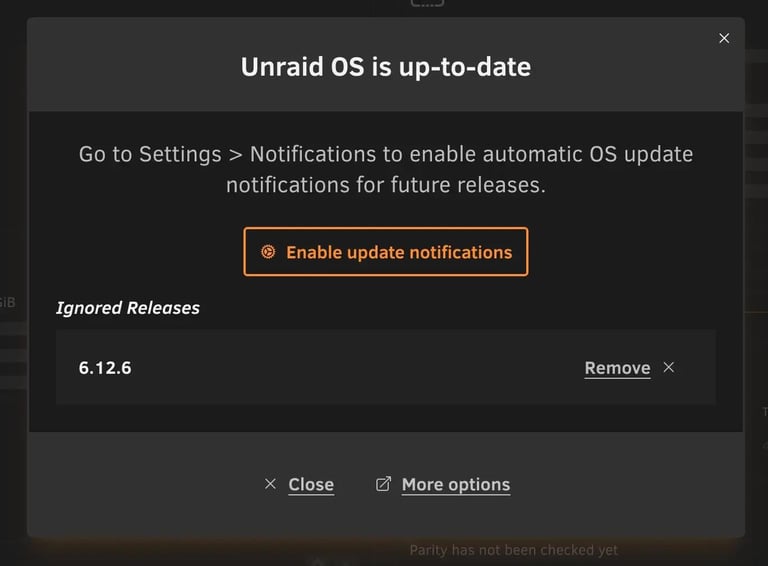 11a check for update response modal ignored releases refactor