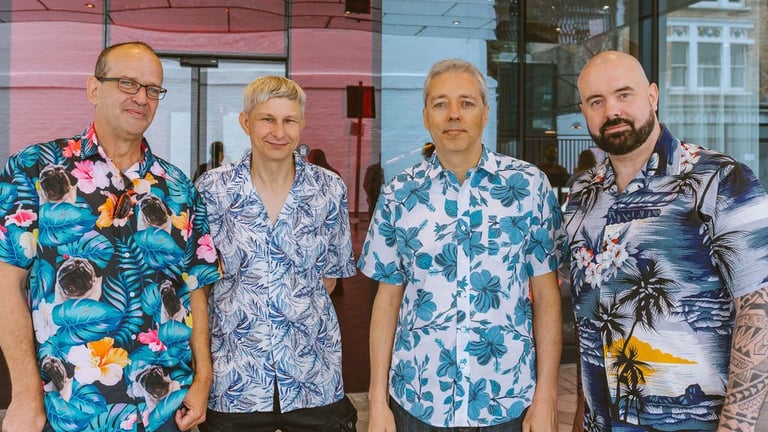 Andrew with Simon, Jorge, and Ed