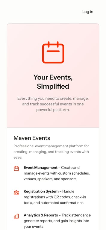 Maven Events | מערכת ניהול אירועים חדשנית