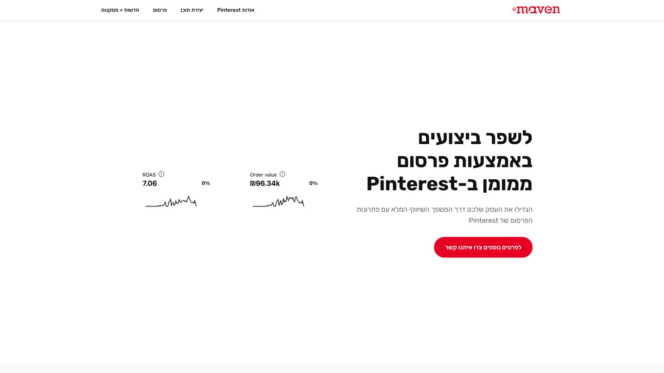 Pinterest Maven | פלטפורמת פרסום מתקדמת לשוק הישראלי