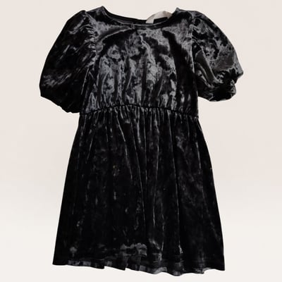 Crushed Velvet Puff Sleeve Dress