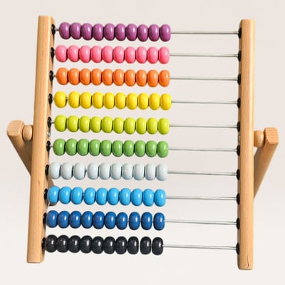 Wooden Counting Abacus with 10 Rows