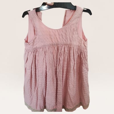 Dusty Pink elegant double-layered cotton dress