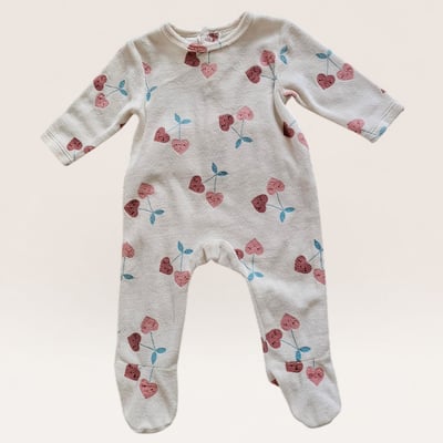 Baby Sleepsuit with Heart Print, 3m