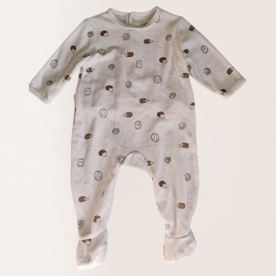 Footed Sleepsuit with Hedgehog Print 3-6 m