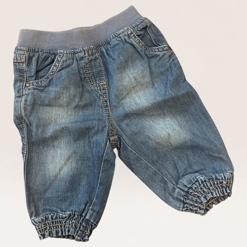 Baby Club Denim Baby Jeans with Elastic Waist and Cuffs