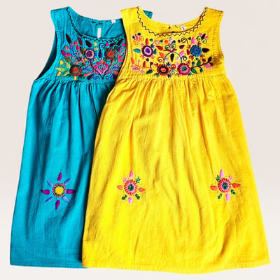 Embroidered Sleeveless Dresses with Floral Details