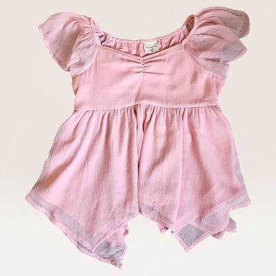 Pink Flutter Sleeve blouse