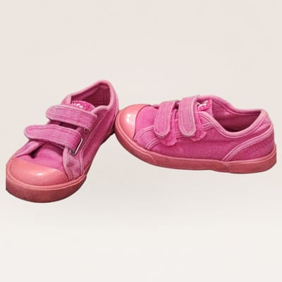 Pink Canvas Sneakers with Velcro Straps