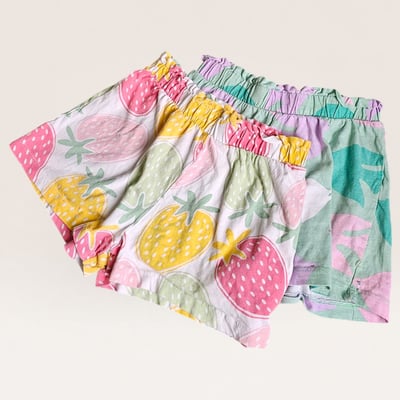 Girls' Fruit Print Shorts Set (2) - 128-140cm