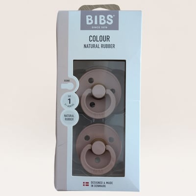 BIBS Colour Natural Rubber Pacifiers, Size 1 (2-pack)