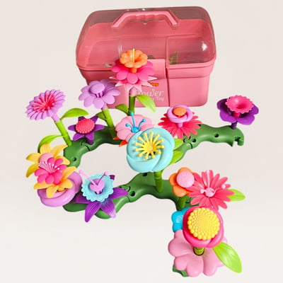 Flower Building Toy Set with Storage Case