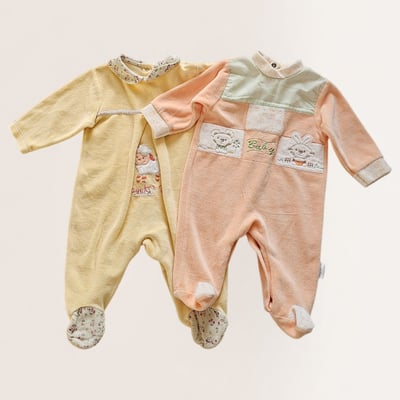 Baby Footed Sleepsuits Set of 2 0-3m