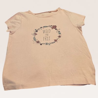Pink Floral "Wild and Free" T-Shirt, 3Y