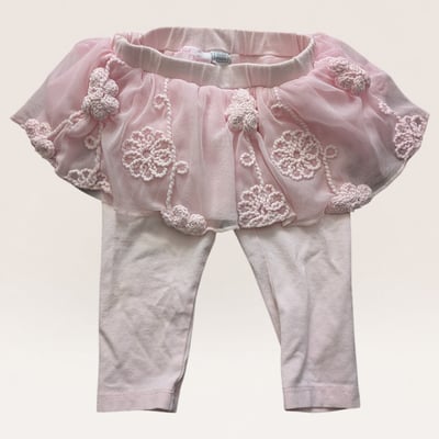 Baby Leggings with Tulle Flower Skirt