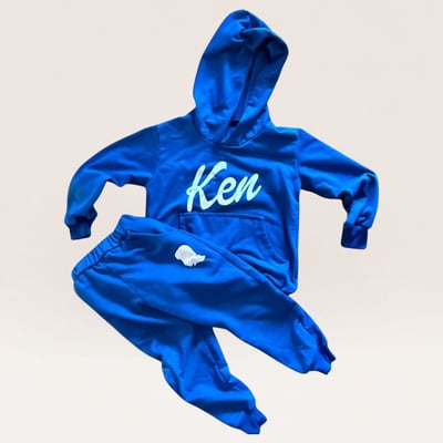 Blue 'Ken' Print Tracksuit Set