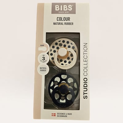 BIBS Colour Natural Rubber Pacifiers, Size 3, 2-Pack