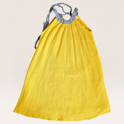 The First By Yellow and Gray Ruffle Dress