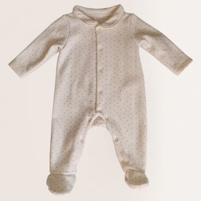 Baby Footed Sleepsuit with Polka Dots 3-6m