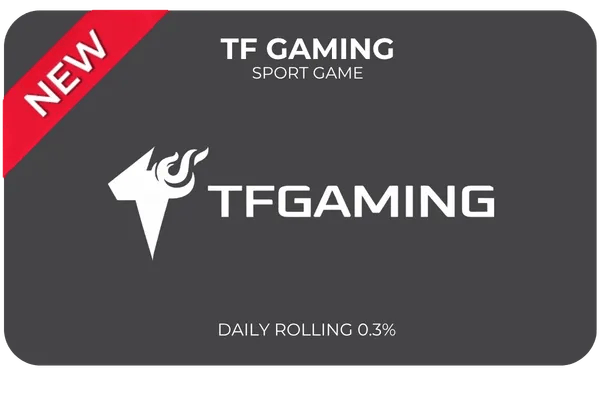TF Gaming logo with 'New' banner and daily rolling 0.3% text
