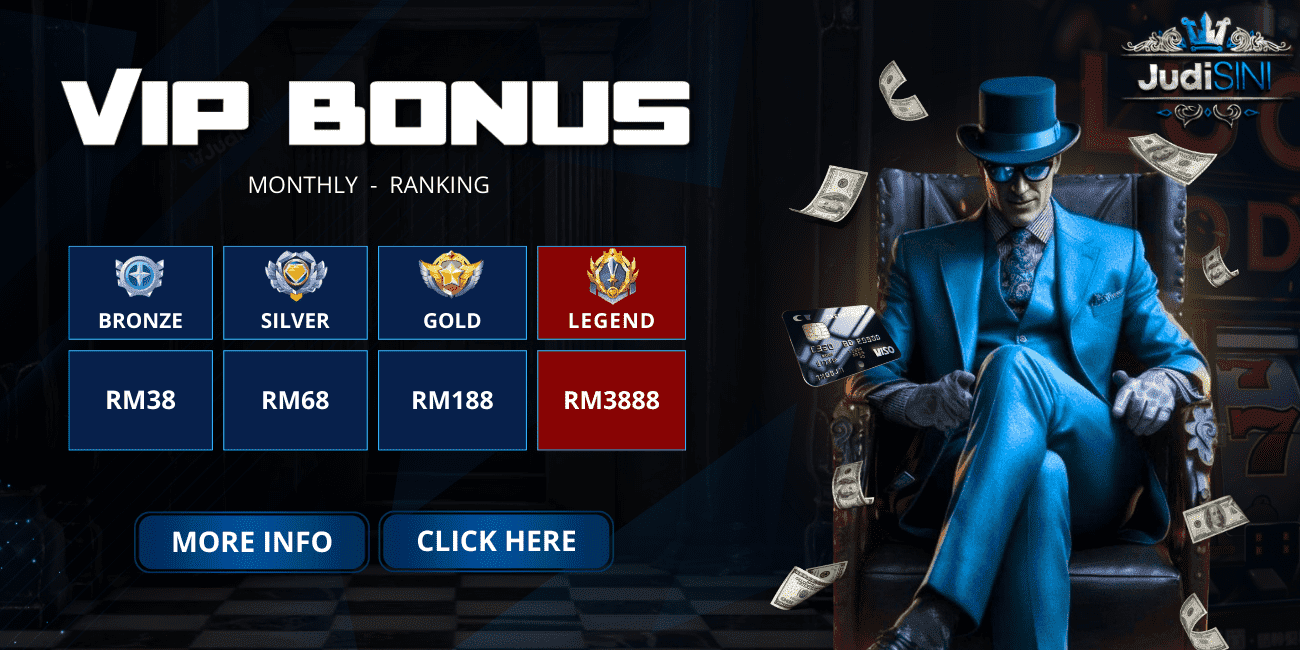 Judisini Banner VIP Bonus Monthly Ranking Rewards by judisinislot.com