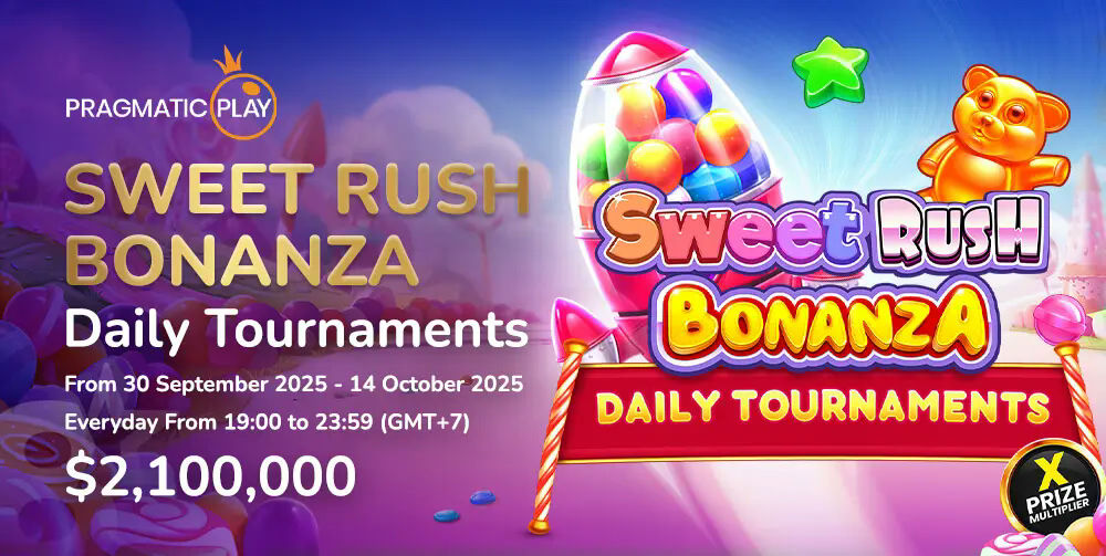 MB8 Banner Sweet Rush Bonanza daily tournaments. by mb8mb8.net