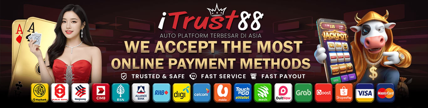 Itrust88 Banner Online payment methods accepted fast.