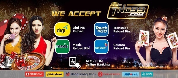 Payment methods banner with models and casino elements