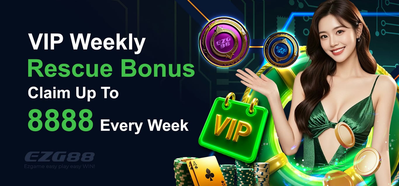 EZG88 Banner Claim VIP Rescue Bonus 8888. by ezg88my.net