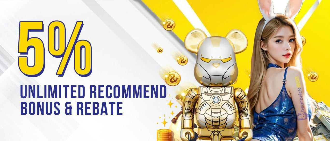 Bearbrick888 Promo 5% Unlimited Bonus Rebate Offer